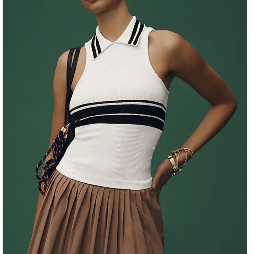 Maeve Ribbed Polo Tank NWT Size XS